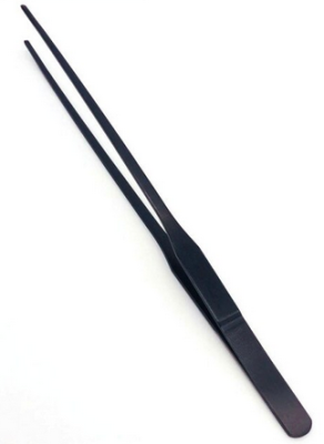 DECO NATURE TOOL GRIP 28 BLACK Черный пинцет прямой д/аквариума, нерж/сталь